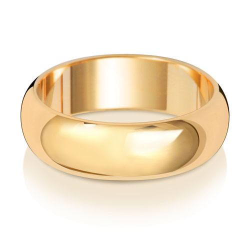 6MM D Shaped Wedding Ring